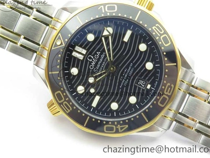 1103 MultiPurpose 2018 Seamaster Diver 300M SS YG VSF 1:1 Best Edition YG Bezel Black Dial on SS YG Bracelet A 7937
